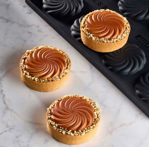 Forme Silicon pentru Decor si Plating - Forma Silicon TOP Twirl Ø 6 × H 0.8 cm, 8 cavitati, 18 ml