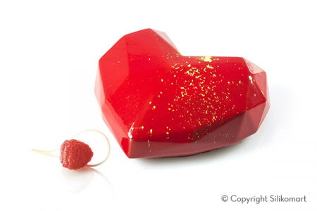 Forme de Silicon Cofetarie - Forma Silicon Tort Inima 3D Amore Origami 15 x 13.5 x H 5.5 cm