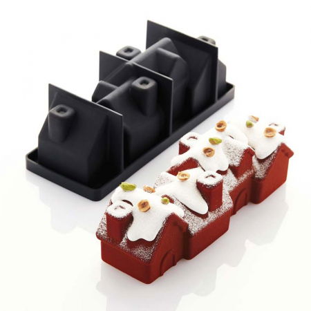 Forme Silicon Trunchi - Forma Silicon Tort 3D Chalet 25 x 8.3 x H 9 cm, 1230 ml