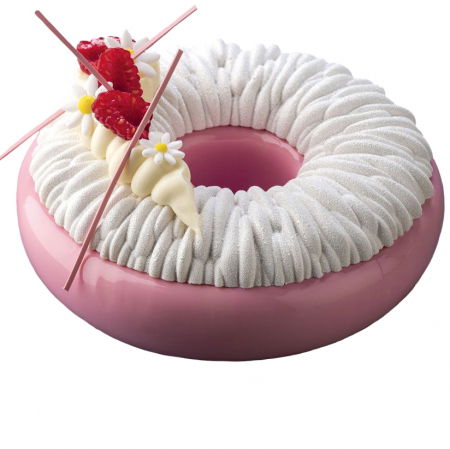 Forme Silicon pentru Torturi si Prajituri - Forma Silicon Tort 3D Corolla, kit top + baza,  Ø 18 x h 4 cm extern