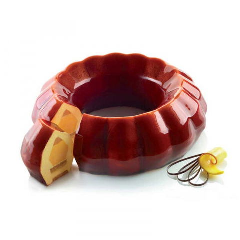 Forme Moderne Tort - Forma Silicon Tort 3D Diamond Crown Ø 24 x H 7.5 cm + Decor Ø 20.6 x H 4 cm + Decupator