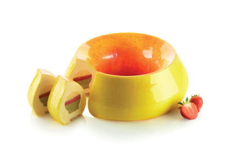 Forme de Silicon Cofetarie - Forma Silicon Tort 3D Flame Ø24 x H 8.5 cm + Decor Ø 21.3 x H 3.5 cm + Decupator