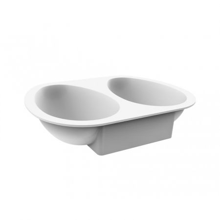 Forme de Silicon Cofetarie - Forma Silicon Tort 3D Jumatate de Ou, 14.5 x 10.2 x H 4.6 cm, 2 cavitati, 385 ml