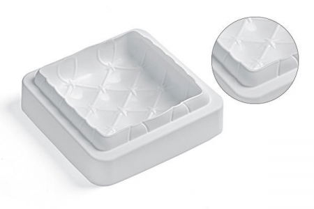 Forme de Silicon Cofetarie - Forma Silicon Tort 3D Matlasat 16 x 16 x H 5.3 cm, 1000 ml