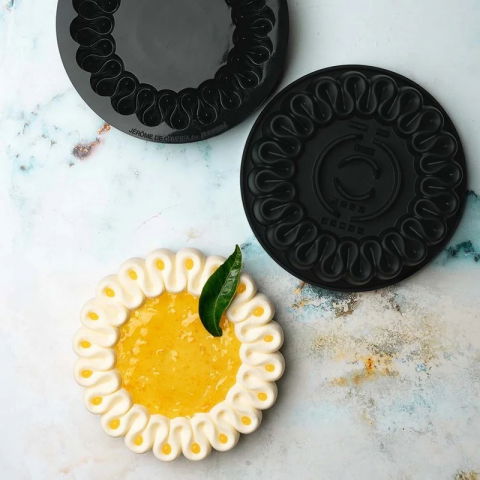 Forme de Silicon Cofetarie - Forma Silicon Tort 3D Ondulation Ø 18 x H 4.5 cm, 1000 ml