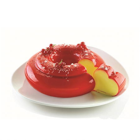 Forme de Silicon Cofetarie - Forma Silicon Tort 3D Rotund Inima Ø 22 x H 6.5 cm, 1690 ml