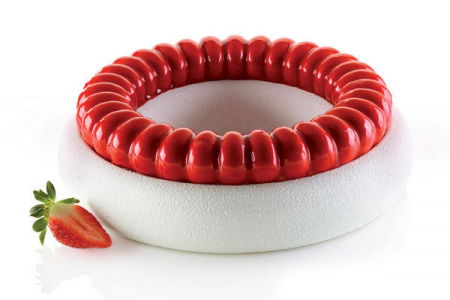 Forme de Silicon Cofetarie - Forma Silicon Tort 3D Symphony Ø 24 x H 4.7 cm - 3 piese