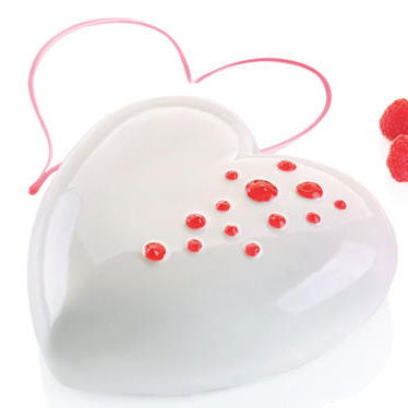Forme Moderne Tort - Forma Silicon Tort Inima 3D Ti Amo + Cutter, 17 x 16.4 x H 6.3 cm