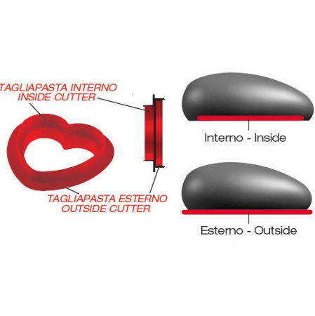 Forme Moderne Tort - Forma Silicon Tort Inima 3D Ti Amo + Cutter, 17 x 16.4 x H 6.3 cm