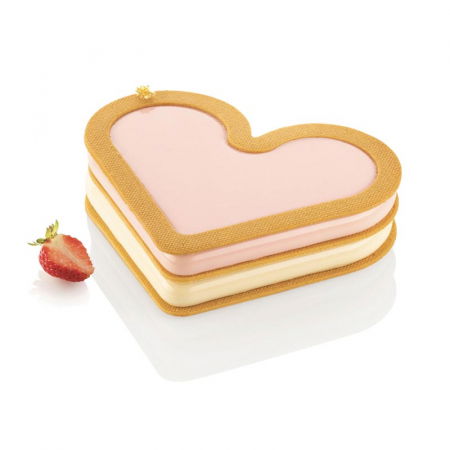 Forme de Silicon Cofetarie - Forma Silicon Tort Love Story x 2 + Cutter 17.3 x 21 x H 1.8 cm, 412 ml