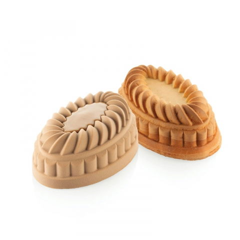 Forme de Silicon Cofetarie - Forma Silicon Tort Pleincoeur Oval 17.6 x 10.4 x H 6 cm, 665 ml