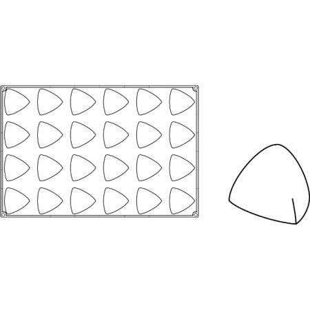 Forme 60x40cm Monoportii, Mignon - Forma Pavoflex 60x40 cm Trilogie 7.5x7.2xh5.8 cm, 24 cavitati, 96 ml
