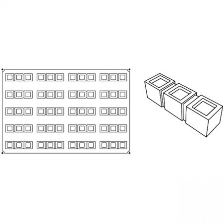 Forme 60x40cm Monoportii, Mignon - Forma Pavoflex 60x40 cm Triptic 12x3.2xh3.2 cm, 20 cavitati, 115 ml