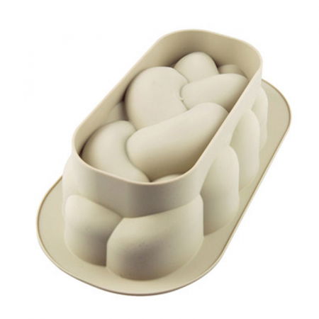 Forme Silicon Trunchi - Forma Silicon Trunchi 3D Impletitura (Treccia) 28.8 x 15.6 x H 8.3 cm, 2100 ml