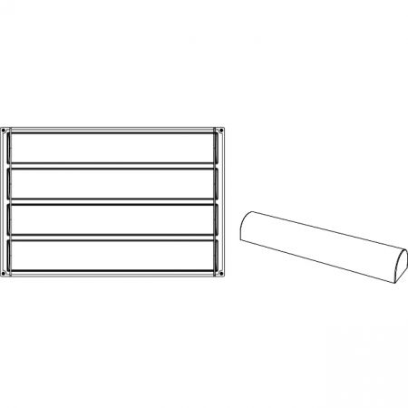 Forme de Silicon Cofetarie - Forma Pavoflex 60x40 cm Trunchi Ø8 x L56 cm, 4 cavitati, 2376 ml