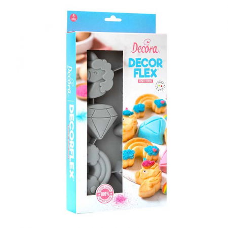 Forme de Silicon Cofetarie - Forma Silicon Unicorn, Curcubeu, Diamant, 6 cavitati