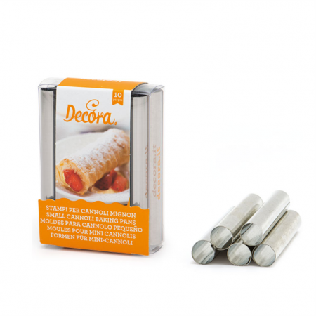 Forme Rulouri, Cannoli - Forme Cilindrice Inox coacere Rulouri si Cannoli Mignon Ø 1.1 x  8 cm, Set 10 Buc