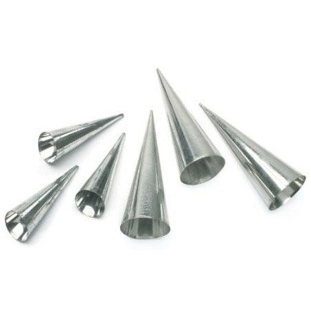 Forme Rulouri, Cannoli - Forme Conice Inox coacere Conuri Ø 4 x 12 cm, Set 8 Buc