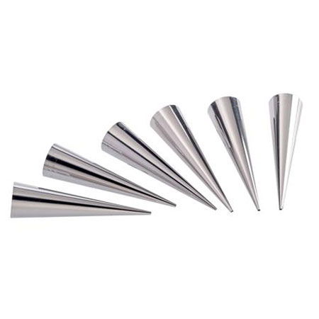 Forme Rulouri, Cannoli - Forme Conice Inox coacere Conuri Ø 4 x 16 cm, Set 12 Buc