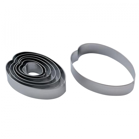 Decupatoare - Frunza Rotunjita - Decupatoare Inox Ø 2.7 - 9 x H 2 cm, Cutie 7 Buc