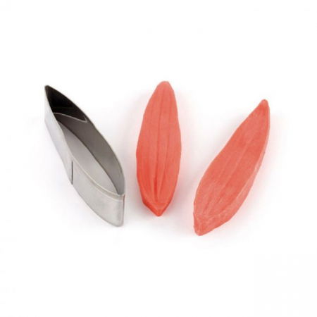 Ustensile Decor Pasta de Zahar - Crin Frunze - Decupator Inox si Mulaj Silicon 8 x 2 cm, Set 3 Buc