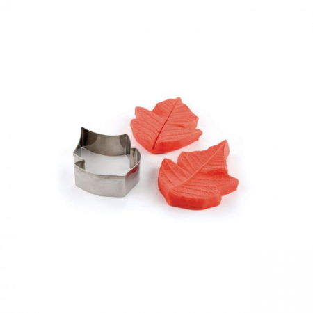 Ustensile Decor Pasta de Zahar - Floare de Craciun - Decupator Inox si Mulaje Silicon 6.5 x 5 cm, Set 3 Buc