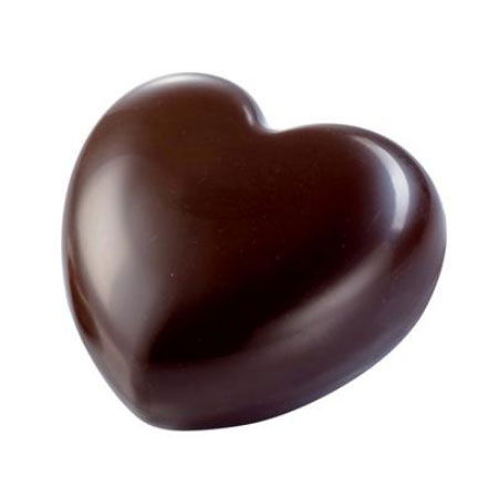 Matrite Tablete, Batoane, Snack Ciocolata - Snack Ciocolata 7.5 x 7 x H 2.2 cm - Matrita Policarbonat Inima, 6 cavitati