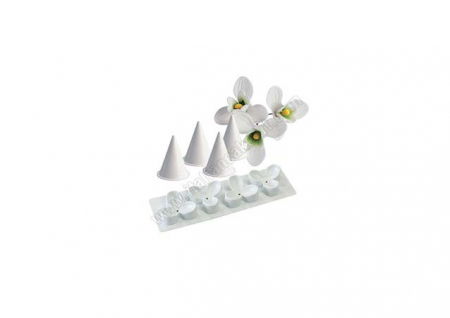 Ustensile Decor Pasta de Zahar - Ghiocei - Suporturi Plastic Formare si Uscare Flori, Set 5 Buc