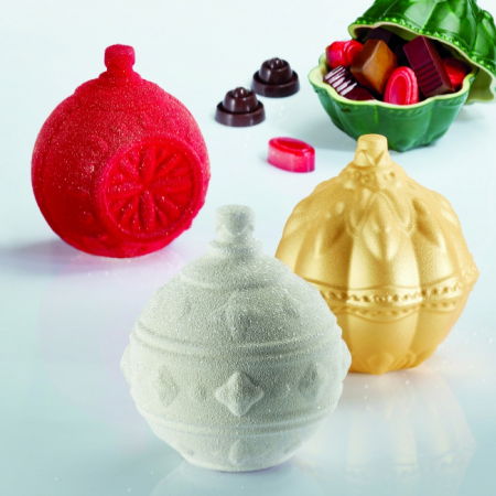 Ciocolaterie - Matrite, Ustensile - Globuri Craciun 3D, 3 Modele - Kit Matrite Plastic 3 Subiecte