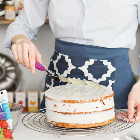 Teluri, Site, Gratare - Gratar rotund din otel cromat, cu picioruse pentru răcirea tortului