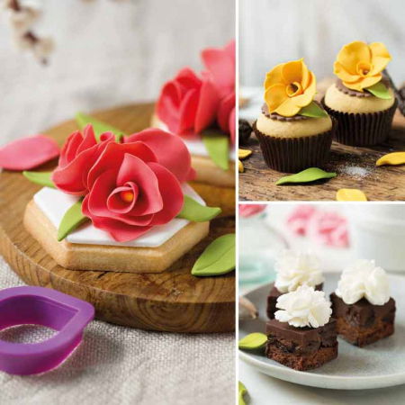 Kit Flori Toamna - 8 Decupatoare, 1 Ustensila modelare Pasta Zahar, Tehnici de Lucru [2]