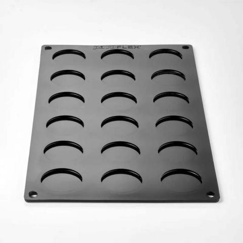 Forme de Silicon Cofetarie - Kit Forma de Silicon Macarons 2 x 18 cavitati, Ø 4 x H 2.5 cm, 30 ml