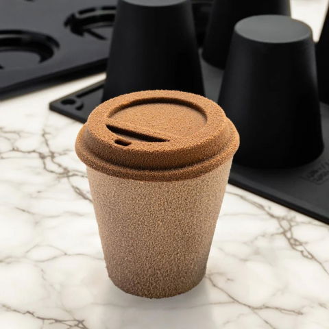 Forme de Silicon Cofetarie - Kit Forma Silicon Coffe Cup 3D, 2 x 8 cavitati, Ø 6-5.5 x H 1-6 cm, 20+97 ml