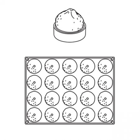 Lamaie/Lime, Ø6xH3.5 cm - Forma Silicon Monoportii golet, 20 cavitati [2]