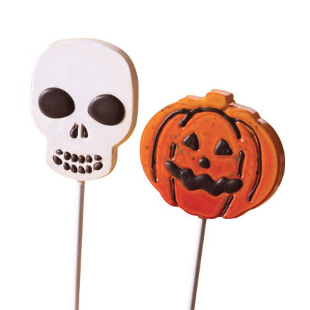 CakePops, LolliPops, PushUpPops - LolliPops Model Halloween, Matrita Plastic 4 Cavitati Ø 7 x H 0.9 cm, Set 2 Buc