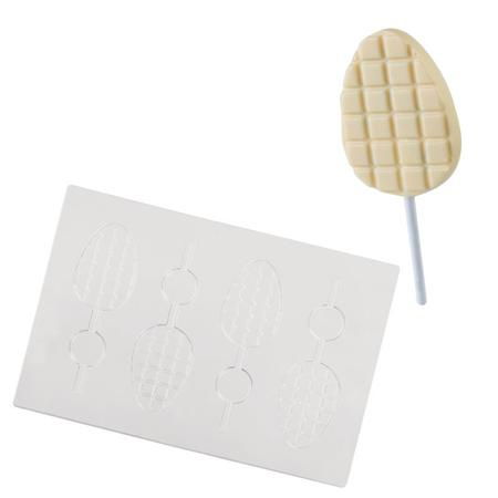 CakePops, LolliPops, PushUpPops - LolliPops Model Ou, Matrita Plastic 4 Cavitati 7.7 x 5.2 x H 0.9 cm, Set 2 Buc