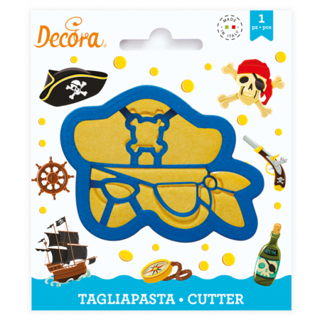 Decupatoare - Masca de Carnaval Pirat - Decupator Plastic Ø 10 x H 2.2 cm