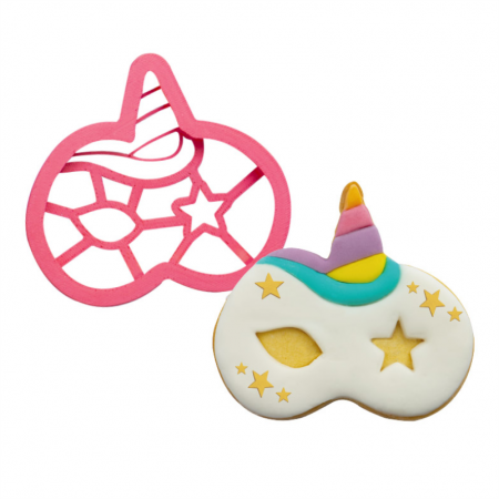Decupatoare - Masca de Carnaval Unicorn - Decupator Plastic Ø 9 x H 2.2 cm