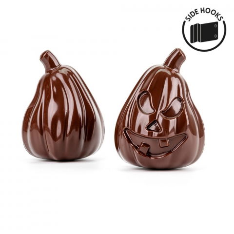 Ciocolaterie - Matrite, Ustensile - Matrita 3D Ciocolata, Plastic Rigid cu Cleme, Dovleac Halloween 8 x 7.8 x H 10.5 cm, 45 gr