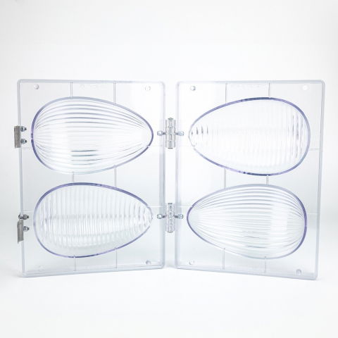 Ciocolaterie - Matrite, Ustensile - Matrita 3D Ciocolata, Plastic Rigid cu Cleme, Ou Ø 10.2 x H 16.5 cm, 200 gr