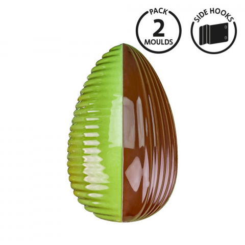 Ciocolaterie - Matrite, Ustensile - Matrita 3D Ciocolata, Plastic Rigid cu Cleme, Ou Ø 10.2 x H 16.5 cm, 200 gr