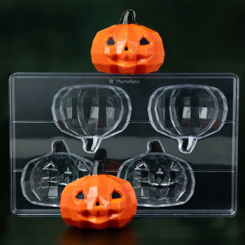 Ciocolaterie - Matrite, Ustensile - Matrita 3D Ciocolata, Plastic Rigid, Model Dovleac Halloween, 9 x 8.9 x H 7.75 cm, 120 gr