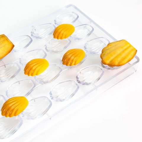 Ciocolaterie - Matrite, Ustensile - Matrita Policarbonat 20 Praline Madeleine, 4.3 x 2.7 x H 1.45 cm, 9.8 gr