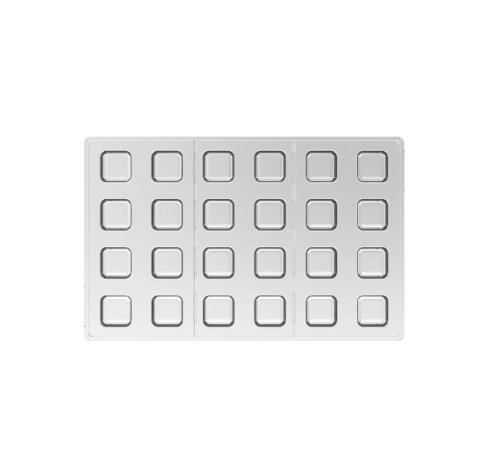 Ciocolaterie - Matrite, Ustensile - Matrita Policarbonat 24 Praline Cubo, 2.1 x 2.1 x H 2.1 cm, 17.5 x 27.5 cm (CH029), 8.5 ml
