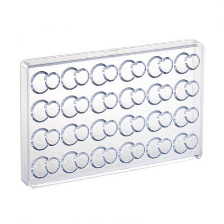 Oferta Cantitate - Matrita Policarbonat 24 Praline Double Domes, 3.8 x 2.6 x H 1.9 cm