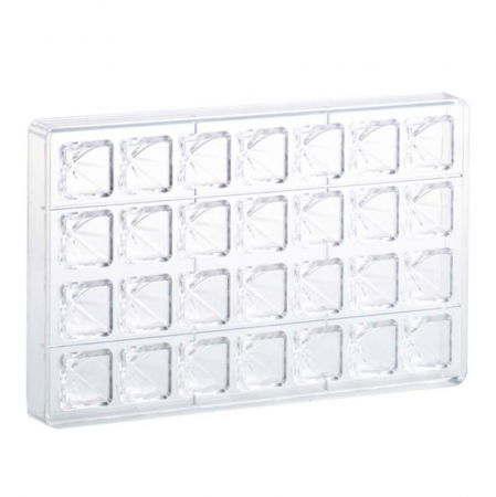 Oferta Cantitate - Matrita Policarbonat 28 Praline Pavilion 10 g, 2.7 x 2.7 x H 2 cm, 27.5x17.5 cm, 10 g