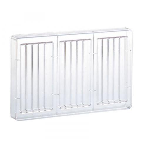 Ciocolaterie - Matrite, Ustensile - Matrita Policarbonat 3 Tablete Ciocolata Log 100 gr, 17.5 x 27.5 x H 2.6 cm, 103 gr