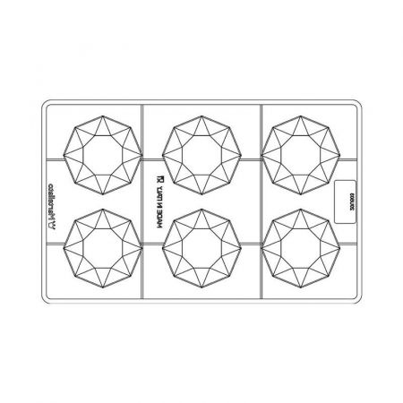 Matrite Oua Ciocolata - Matrita Policarbonat Baza Oua Ciocolata 16g, 6 cavitati, H 0.55 cm