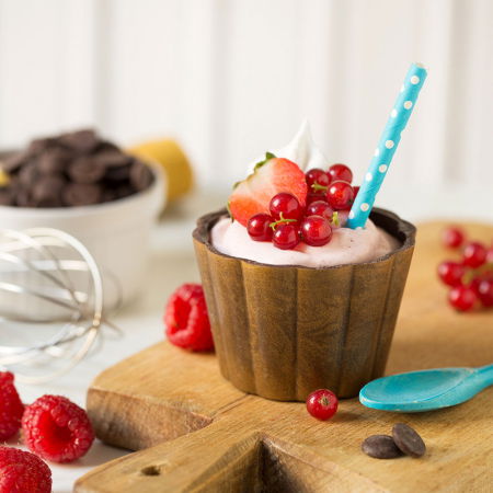 Ciocolaterie - Matrite, Ustensile - Matrita Policarbonat Ciocolata Cosulet Festonat Ø 7.5 x H 5 cm, 2 Cavitati, 20x12xH2cm