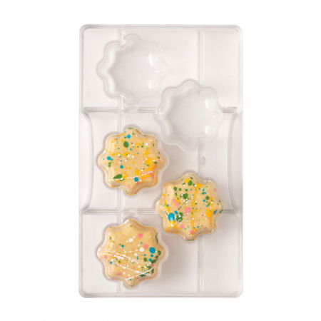 Ciocolaterie - Matrite, Ustensile - Matrita Policarbonat Ciocolata Cosulet Floare Mica Ø 5 x H 2 cm, 5 Cavitati, 20x12xH2cm